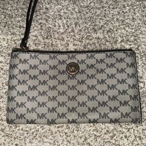 Michael Kors Black and Gray Wristlet Pouch